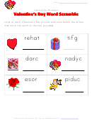 Valentine's Day Word Scramble Worksheet