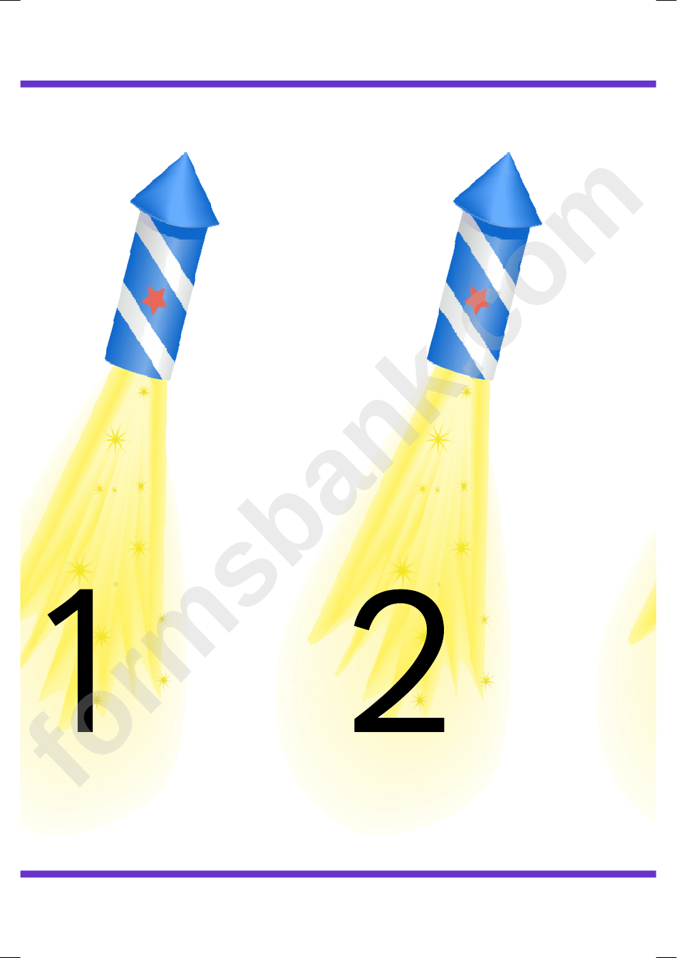 Firework Number Banner Template - 0-20