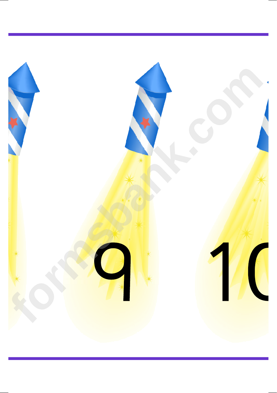 Firework Number Banner Template - 0-20