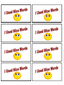 I Used Nice Words Gift Coupon Template