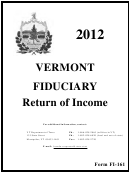 Form Fi-161 - Vermont Fiduciary Return Of Income - 2012