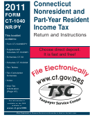 Form Ct-1040 Nr/py - Connecticut Nonresident And Part-year Resident Income Tax Return And Instructions - 2011