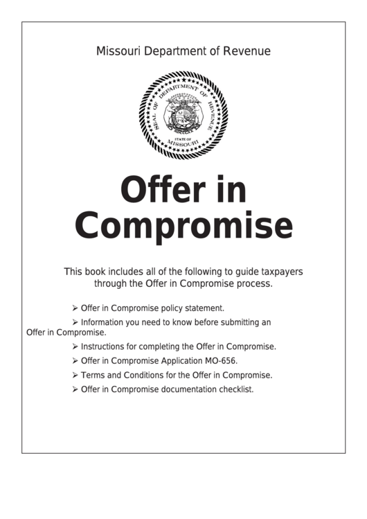 Fillable Form Mo-656 - Offer In Compromise Application Printable pdf