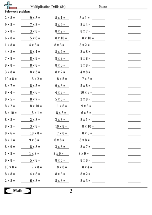 Multiplication Drills - Multiplication Worksheet With Answers Printable pdf