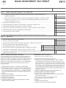 Form 49 - Idaho Investment Tax Credit - 2011