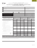 Fillable Form N-109 - Application For Tentative Refund From Carryback Of Net Operating Loss Printable pdf