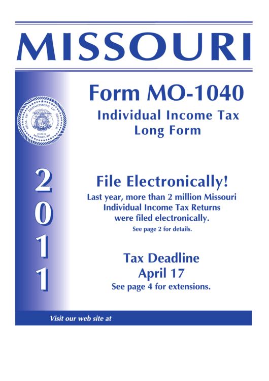 Form Mo-1040 - Booklet Missouri Individual Income Tax Long Form - 2011 Printable pdf