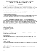 Consular Vital Record Search Request Form - District Of Columbia Department Of State