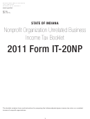 Form It-20np - Nonprofit Organization Unrelated Business Income Tax Booklet - 2011