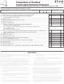 Form Et-418 - Computation Of Qualified Conservation Easement Exclusion