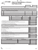 Form Ct-238 - Claim For Rehabilitation Of Historic Properties Credit - 2011 Printable pdf