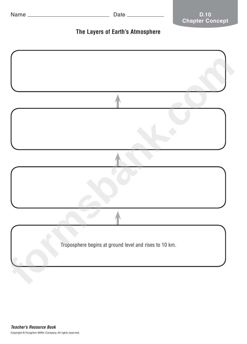 Science Worksheet - The Layer