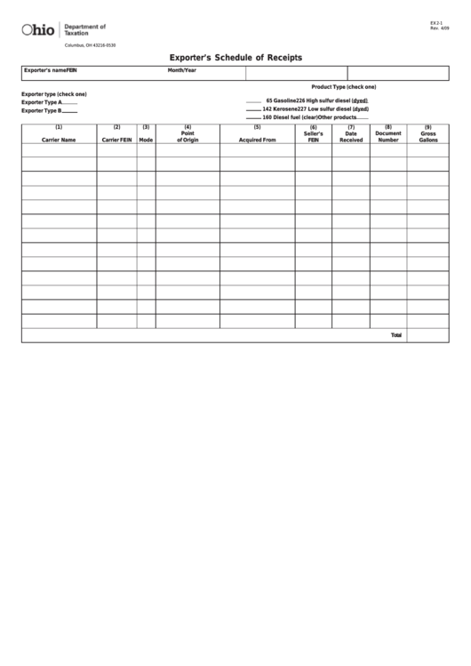 Fillable Form Ex 2-1 - Exporter