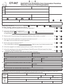 Form Ct-247 - Application For Exemption From Corporation Franchise Taxes By A Not-for-profit Organization