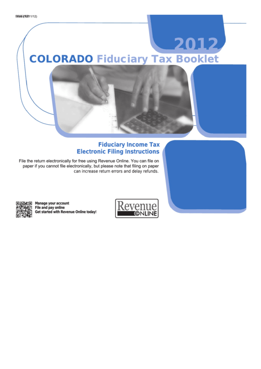 Colorado Fiduciary Tax Booklet - 2012 Printable pdf