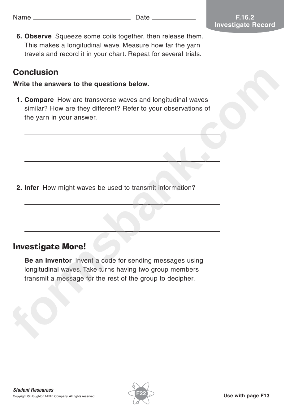 Make Waves Physics Worksheet