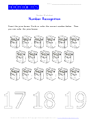 Practice Counting To Seventeen Number Recognition Worksheet