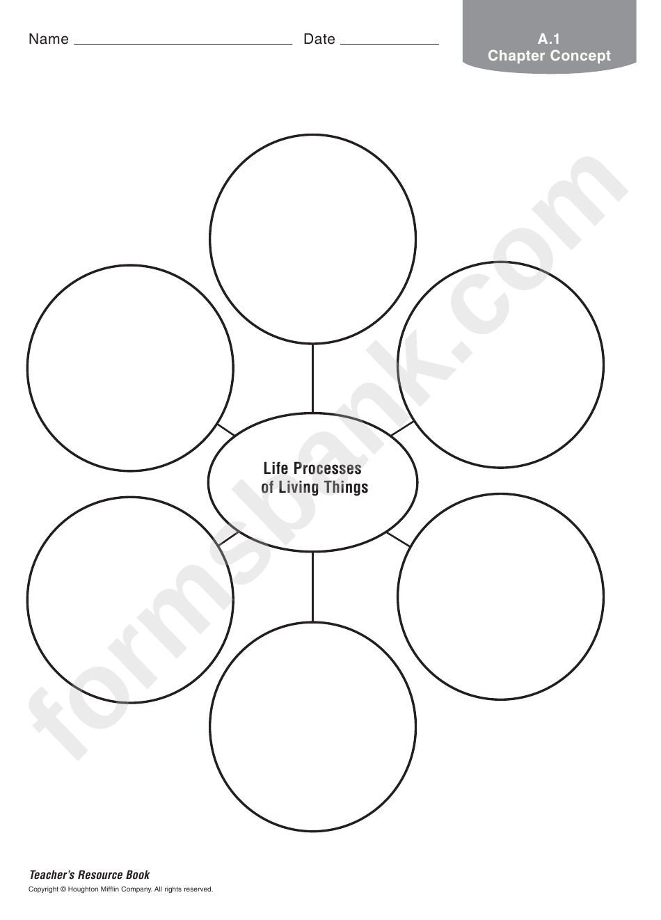 Life Processes Of Living Things Biology Worksheet