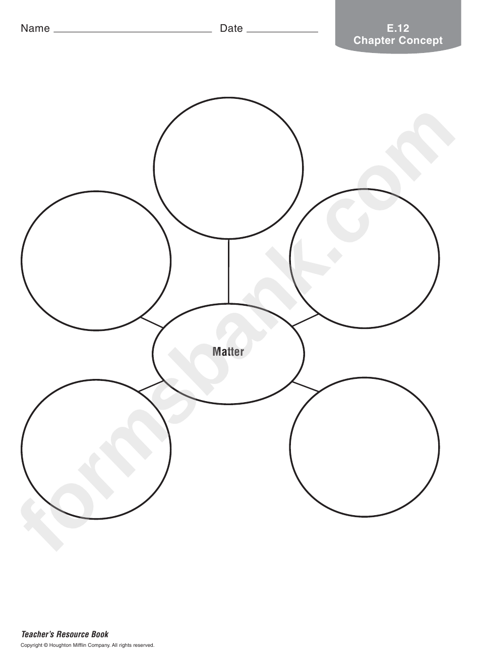 Science Worksheet - Matter