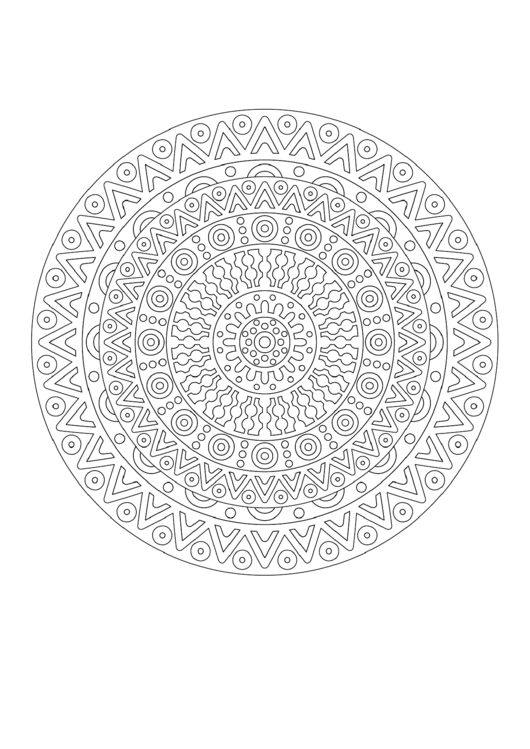 Adult Coloring Pages: Aztec Mandala Printable pdf