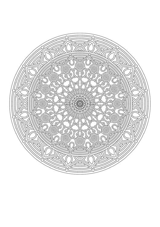 Buddhist Mandala Adult Coloring Page Printable pdf