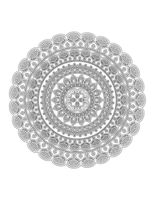 Blooming Mandala Adult Coloring Page Printable pdf