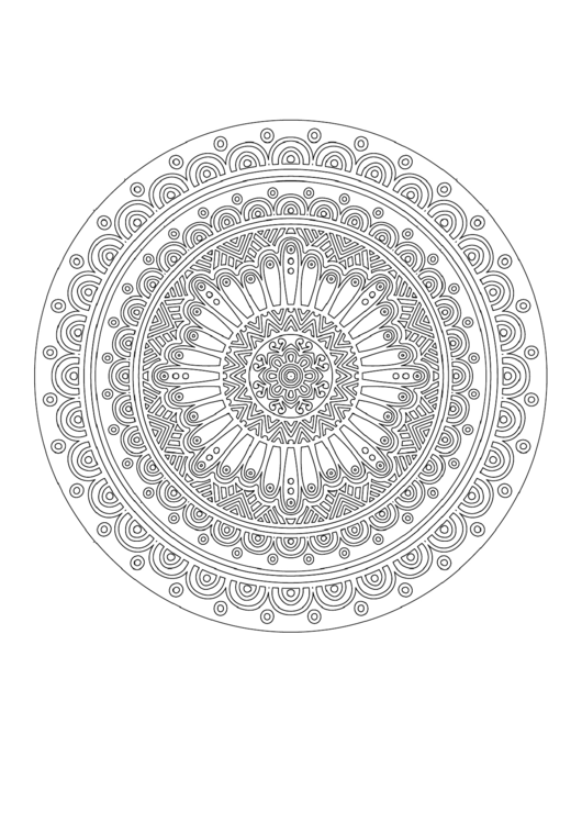 Detailed Mandala Adult Coloring Page Printable pdf