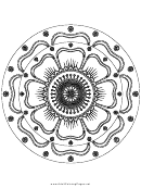 Flower Mandala Adult Coloring Page