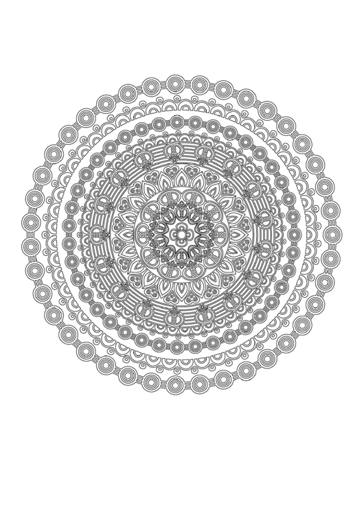 Circlet Mandala Adult Coloring Page Printable pdf