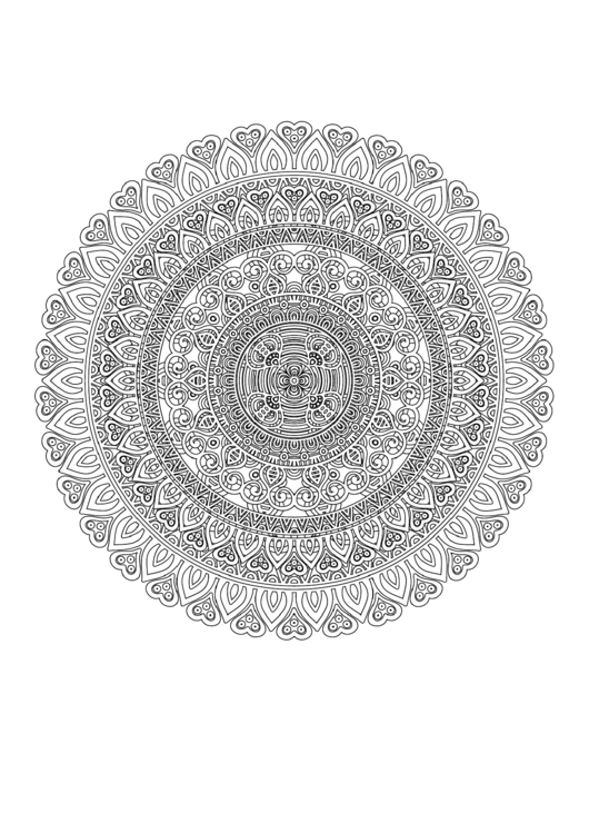 Ornate Mandala Adult Coloring Page Printable pdf