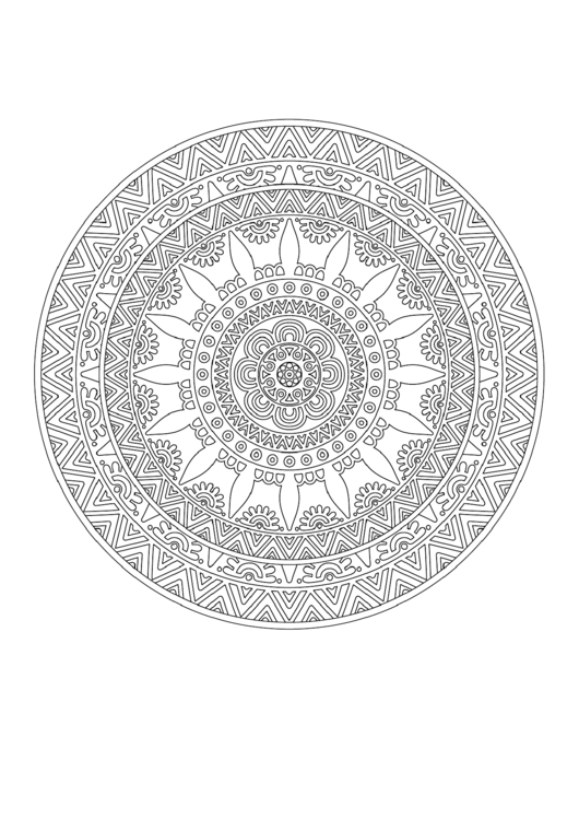 Intricate Mandala Adult Coloring Page Printable pdf