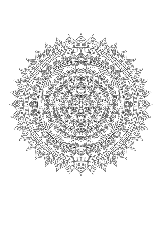 Indonesian Mandala Adult Coloring Page Printable pdf