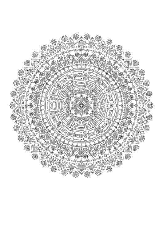 Petals Mandala Adult Coloring Page Printable pdf