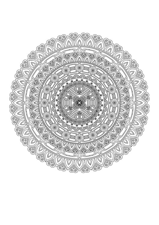 Dark Mandala Adult Coloring Page Printable pdf