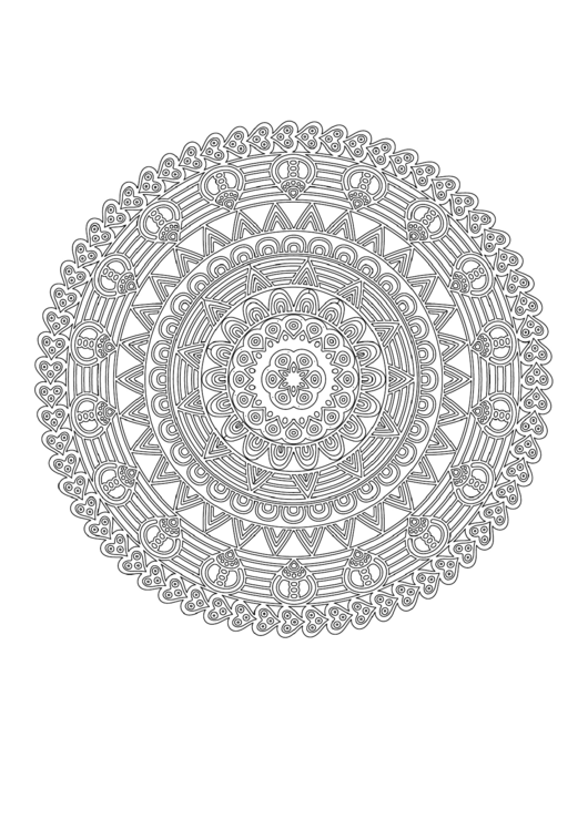 Regal Mandala Adult Coloring Page Printable pdf