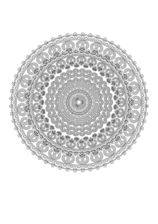 Geometry Mandala Adult Coloring Page Printable pdf