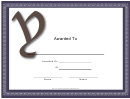 Offset Y Monogram Certificate Template
