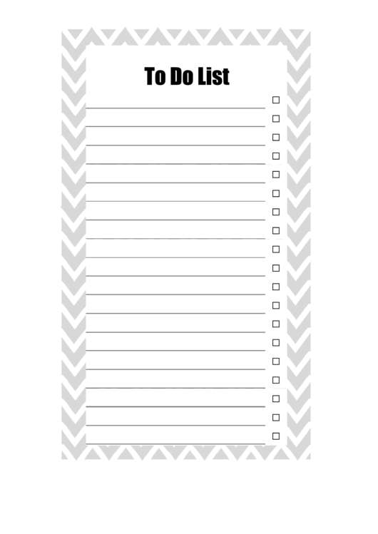 To Do List With Grey Border Printable pdf