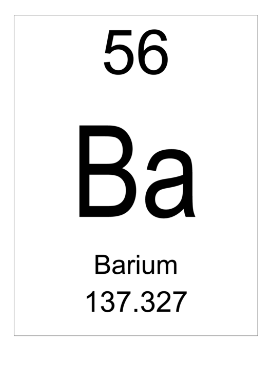 56 Ba Chemical Element Poster Template - Barium Printable pdf