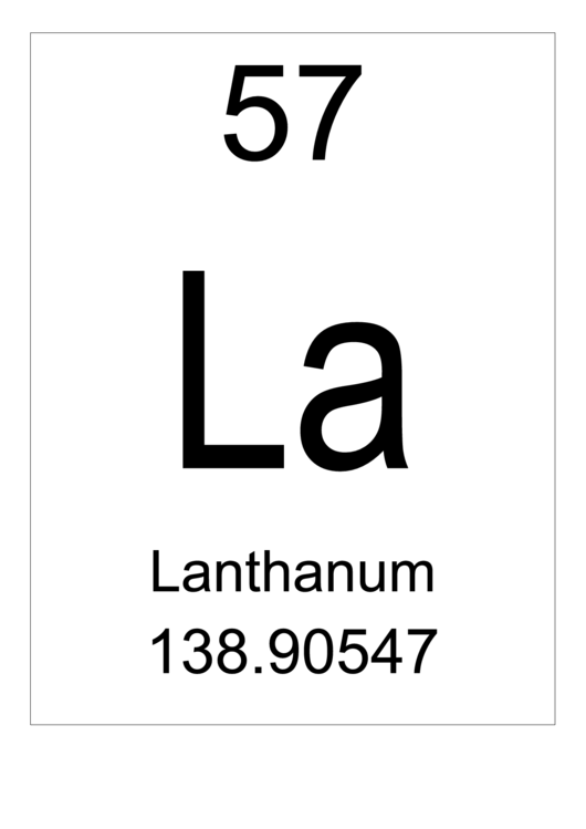 57 La Chemical Element Poster Template - Lanthanum Printable pdf