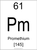 61 Pm Chemical Element Poster Template - Promethium