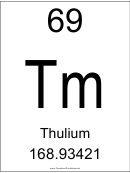 69 Tm Chemical Element Poster Template - Thulium
