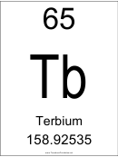 65 Tb Chemical Element Poster Template - Terbium