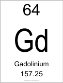 64 Gd Chemical Element Poster Template - Gadolinium