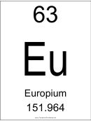 63 Eu Chemical Element Poster Template - Europium