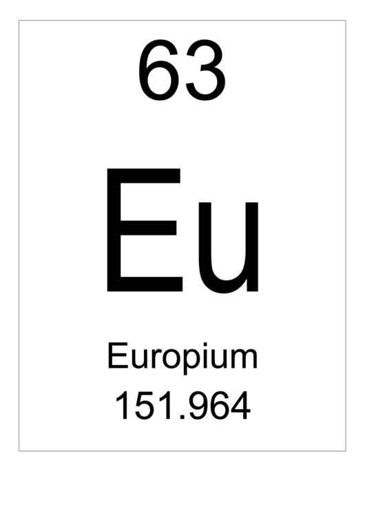 63 Eu Chemical Element Poster Template - Europium Printable pdf