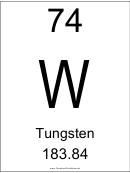 74 W Chemical Element Poster Template - Tungsten