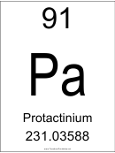 91 Pa Chemical Element Poster Template - Protactinium