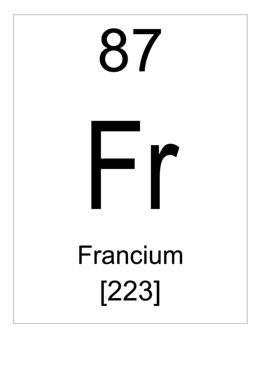 87 Fr Periodic Chart printable pdf download