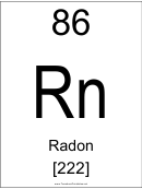 86 Rn Chemical Element Poster Template - Radon